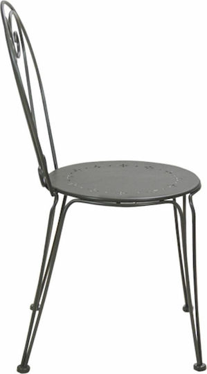 Градински Стол Fer Forge Метален Amore Черен 42x48x90см