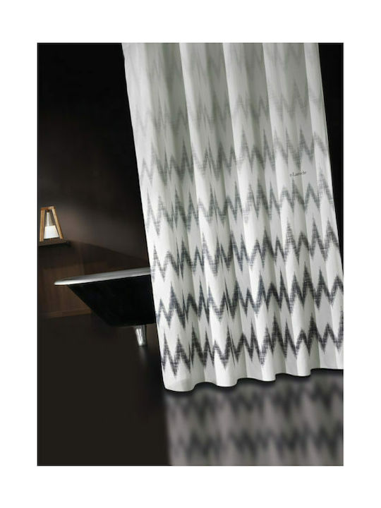 Guy Laroche Brooklyn Shower Curtain Fabric with Hooks 240x185cm Stone