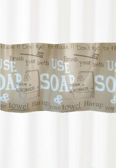 San Lorentzo Soap Κουρτίνα Μπάνιου Υφασμάτινη 180x200 cm Μπεζ