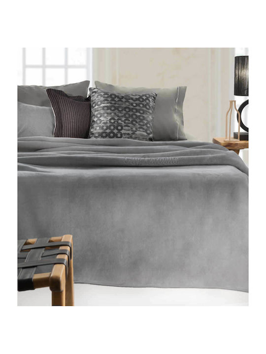 Guy Laroche Smooth Κουβέρτα Ισπανίας Βελουτέ Υπέρδιπλη 220x240εκ. Grey