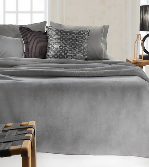 Guy Laroche Smooth Spanish Velvet Double Blanket 220x240cm Gray