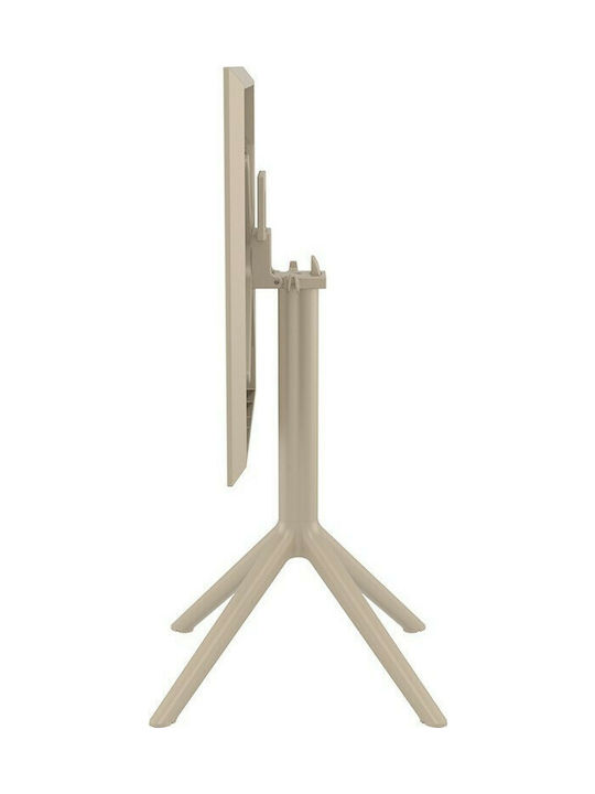 Sky Outdoor Dinner Foldable Polypropylene Table Taupe 60x60x74cm