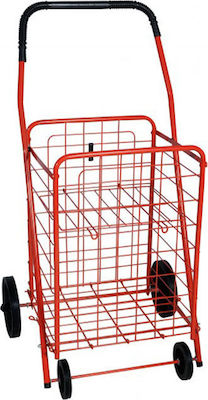 Ascol Metallisch Einkaufswagen Klappbar Rot 50x50x95cm