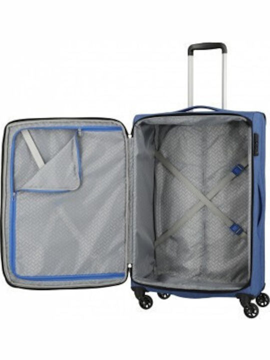 Travelite Nida Mittlerer Stoffkoffer Grau mit 4 Rädern Höhe 67cm