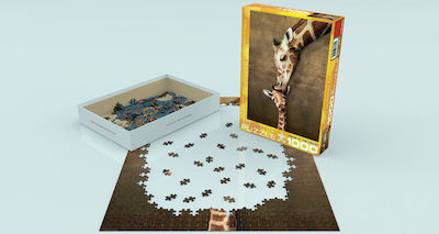 Giraffe Mother's Kiss Puzzle 2D 1000 Pieces