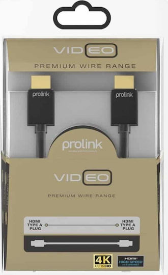 Prolink Cabluri HDMI Premium HDMI 2.0 Premium High Speed 4K 60Hz HDR Cablu HDMI de sex masculin - HDMI de sex masculin 1m Negru