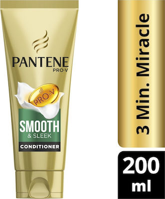 Pantene Pro-V 3 Minute Miracle Smooth & Sleek Conditioner Ενυδάτωσης για Όλους τους Τύπους Μαλλιών 200ml