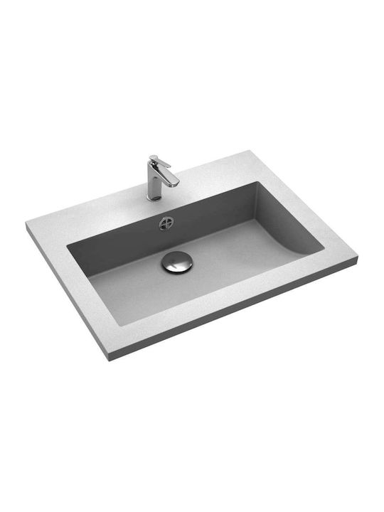 vidaXL Inset Sink made of Synthetic Material 60x45x12cm Gray