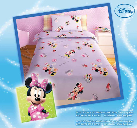 Disney Σετ Μονά Minnie 155x260cm Disney Σετ Μονά Minnie 155x260cm