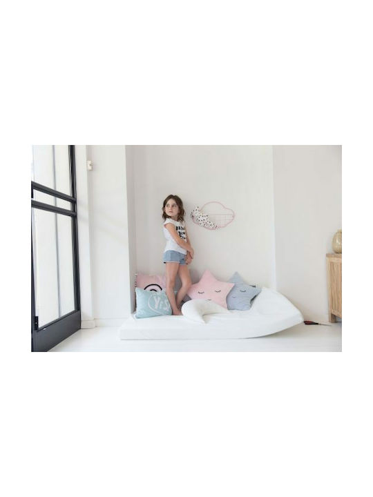 Minene Metallic Kids Wall Mounted Hanger with One Hook Cloud Blue 9x15cm