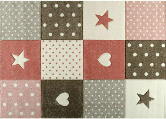 Tzikas Carpets 20339-755 Kinder Teppich Herzen Rosa 133x190cm Dicke 13mm