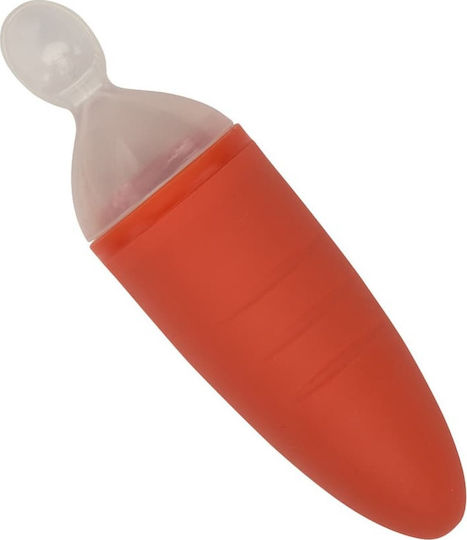 Bo Jungle Baby Spoon B-Food Dispenser Carrot with Adjustable Flow made of Silicone Orange