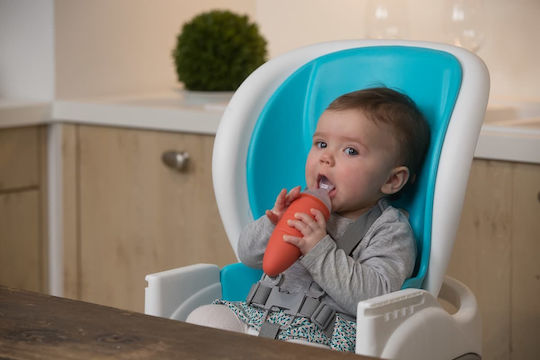 Bo Jungle Baby Spoon B-Food Dispenser Carrot with Adjustable Flow made of Silicone Orange