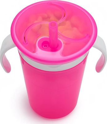 Munchkin Baby & Kleinkind Becher mit Griffen und Strohhalm Snack Catch Sip Rosa 1Stück 225ml für 12m+m+