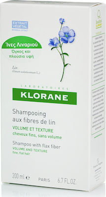 Klorane Flax Fiber Shampoos Volume for Fragile, Αντι-Θραύση Hair 200ml