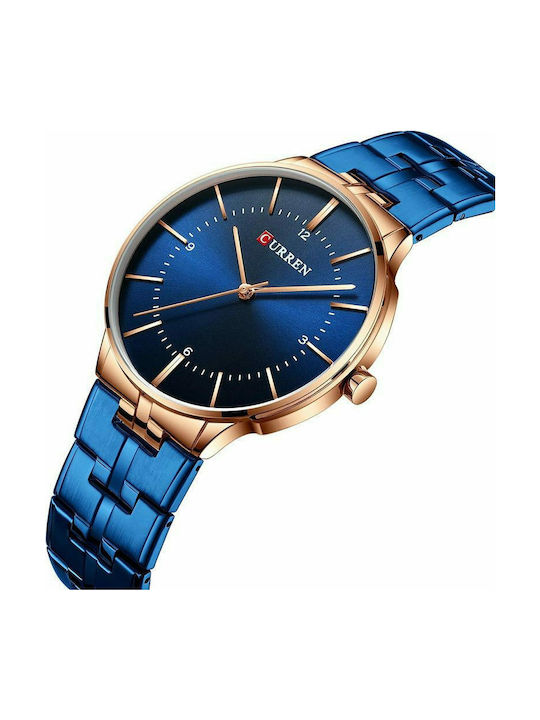 Curren Watch Battery with Blue Metal Bracelet