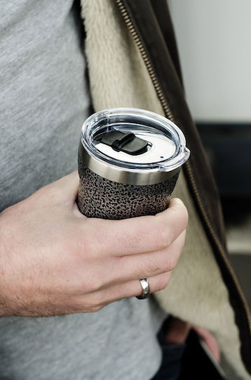 Troika Hot Drinks Mug Espresso Doppio Glass Thermos Stainless Steel 160ml Gray with Mouthpiece