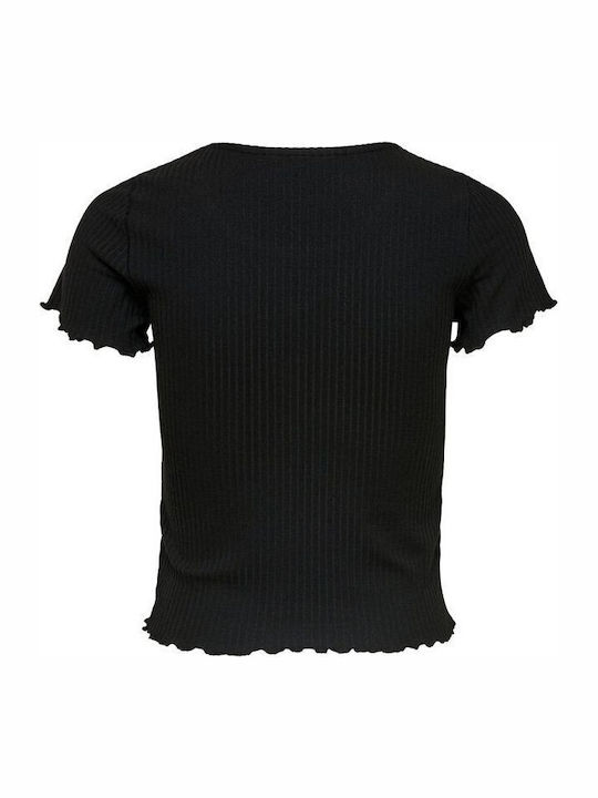 Emma Γυναικείο Crop Top Κοντομάνικο Μαύρο
