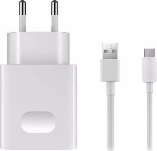 Huawei Зарядно с USB-A порт и Кабел микро USB Бял цвят (HW-059200EHQ)