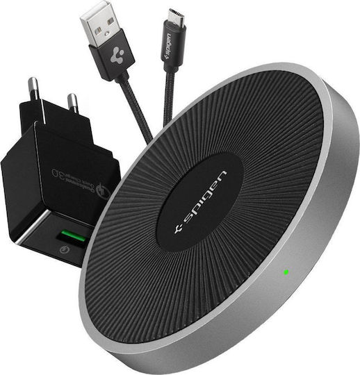 Spigen Ασύρματος Φορτιστής (Qi Pad) 15W Quick Charge 3.0 Μαύρος (F306W)