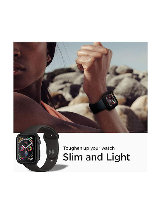 Spigen Thin Fit Plastic Case in Black color for Apple Watch 44mm