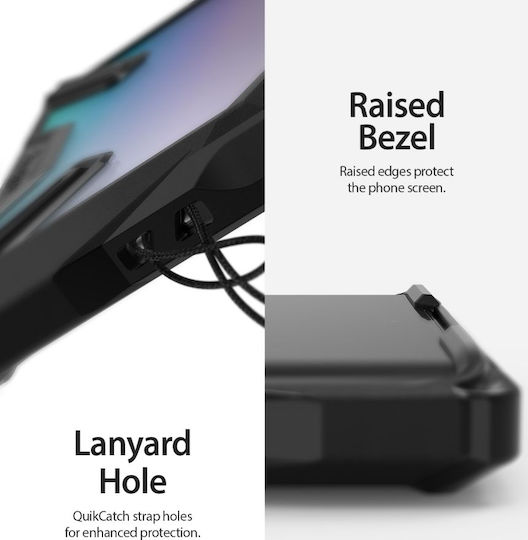 Ringke Fusion-X Back Cover Σιλικόνης με Λουράκι Μαύρο (Galaxy Note 10)