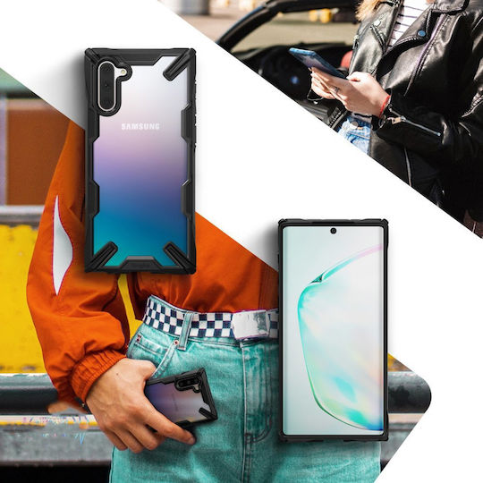 Ringke Fusion-X Back Cover Σιλικόνης με Λουράκι Μαύρο (Galaxy Note 10)