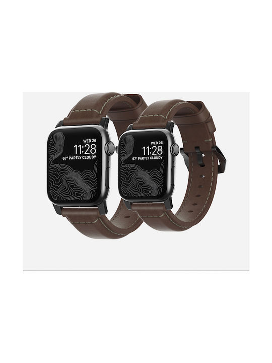 Nomad Traditional Λουράκι Δερμάτινο Brown/Black (Apple Watch 42/44/45mm/49mm)
