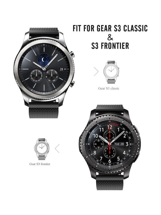 Milanese Loop Armband Rostfreier Stahl Schwarz (Galaxy Watch (46mm) / Gear S3)