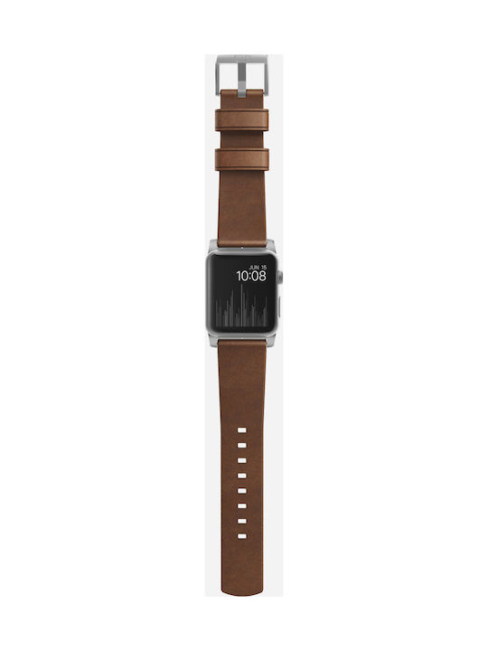 Nomad Modern Strap Curea Piele Maro (Apple Watch 42/44/45mm - Ceas Apple 42/44/45mm) NM1A4RSM00