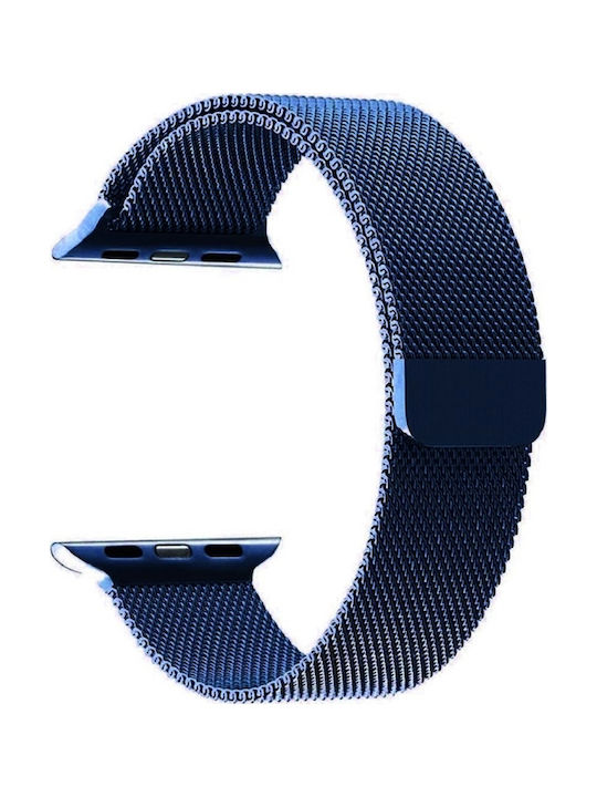 Milanese Loop Armband Rostfreier Stahl Blau (Apple Watch 42/44/45mm)