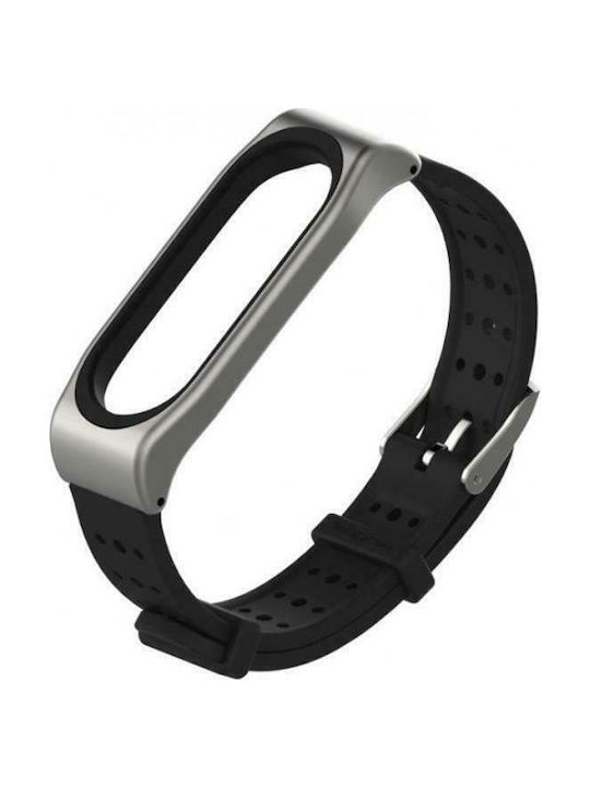 Mijobs Λουράκι Μεταλλικό Perforated Μαύρο (Mi Band 3/Mi Smart Band 4)