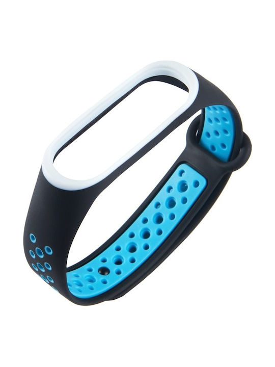 Λουράκι Σιλικόνης με Pin Μαύρο-Μπλε (Mi Band 3/Mi Smart Band 4)