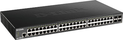 D-Link DGS-1250-52X Gestionat L2 PoE+ Switch cu 48 Porturi Gigabit (1Gbps) Ethernet și 4 Porturi SFP