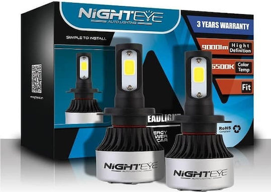 Nighteye Lamps Car H4 LED 6500K Cold White 9-32V 72W 2pcs