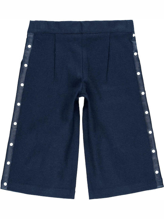 Boboli Kids Fabric Wide Leg Trousers Blue