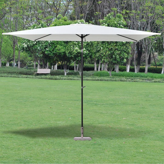 vidaXL Стойка за чадър от Цимент с Колела в Сив Цвят 48x48x35см
