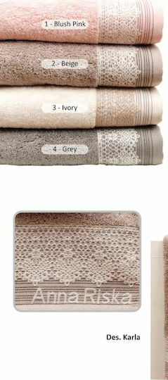 Anna Riska Πετσέτα Προσώπου Karla 50x100εκ. 1 Blush Pink Βάρους 600gr/m²