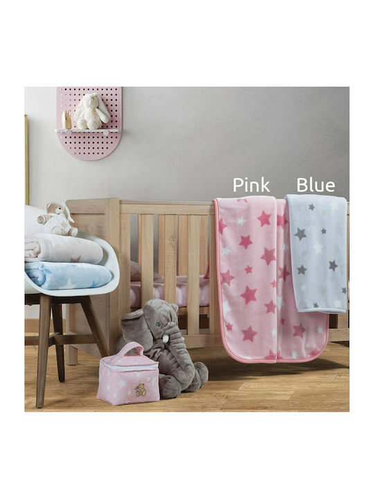 Nef-Nef Homeware Blanket Cot Galaxy Velvet Blue 100x140cm
