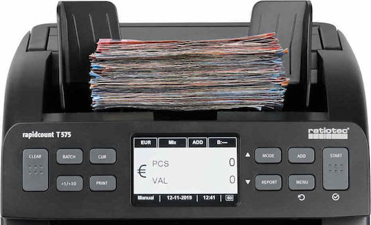 Ratiotec Rapidcount T575 Καταμετρητής Χαρτονομισμάτων Μικτής Καταμέτρησης με Ταχύτητα 1500/min & UV| MG| IR Ανίχνευση Πλαστών