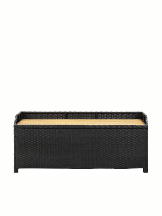 Bench Outdoor Rattan with Chest and Pillows 120x50x50cm