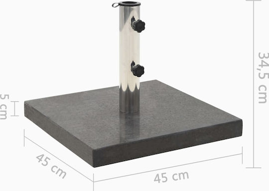 vidaXL Schirmständer aus Beton mit Rollen in Schwarz Farbe 45x45x5cm