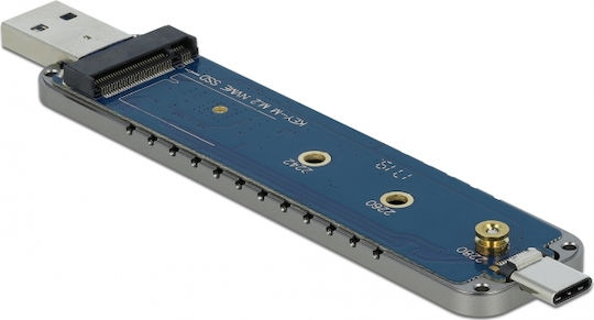 DeLock Case for Hard Drive M.2 PCI Express with Connection USB 3.2 Type-C Silver