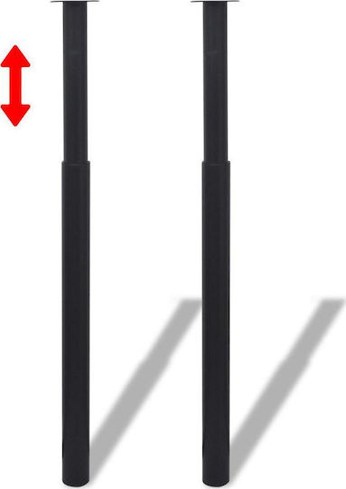 vidaXL Metallic Furniture Leg 2 Pieces Suitable for Table / Coffee Table / Office 6x6x110cm Black