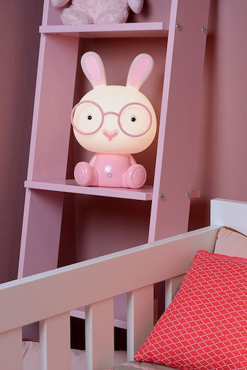 Lucide Lightning LED Kinder Dekorative Lampe Berührung Rabbit Rosa 19x16x30εκ.
