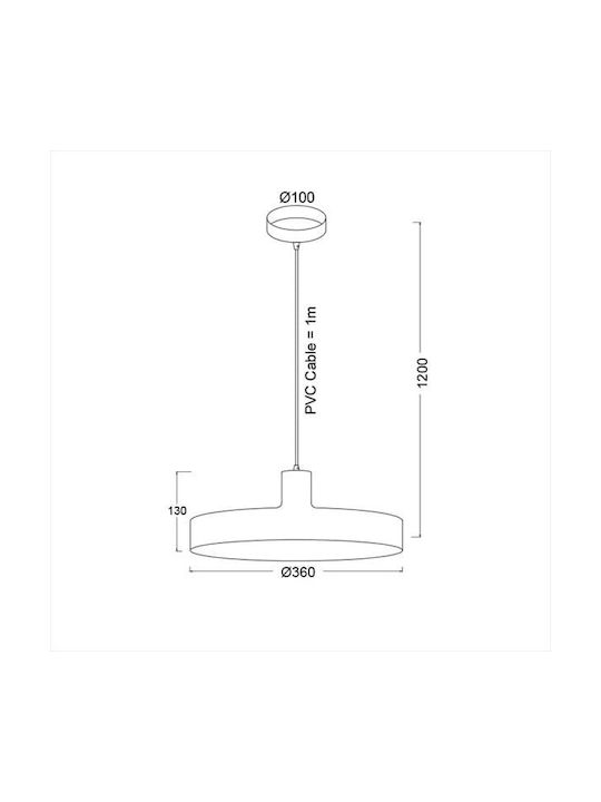 Aca Domenica Pendant Light Copper Bell with Socket E27 36x120cm