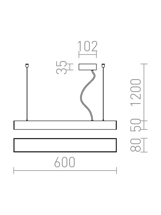 Rendl Light Studio Berlino Pendant Light LED Rail with Warm White Light Black