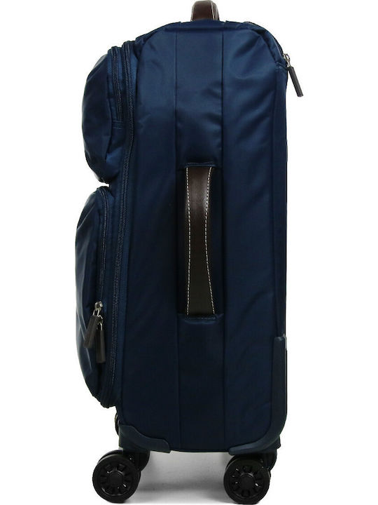 Airtex Paris Cabin Travel Suitcase Fabric Navy Blue with 4 Wheels Height 55cm 25451-03