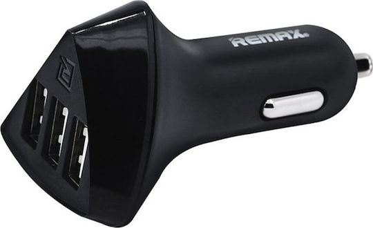 Remax Aliens 3 Φορτιστής Αυτοκινήτου 4.2A με Θύρες: 3xUSB Μαύρο Χρώμα
