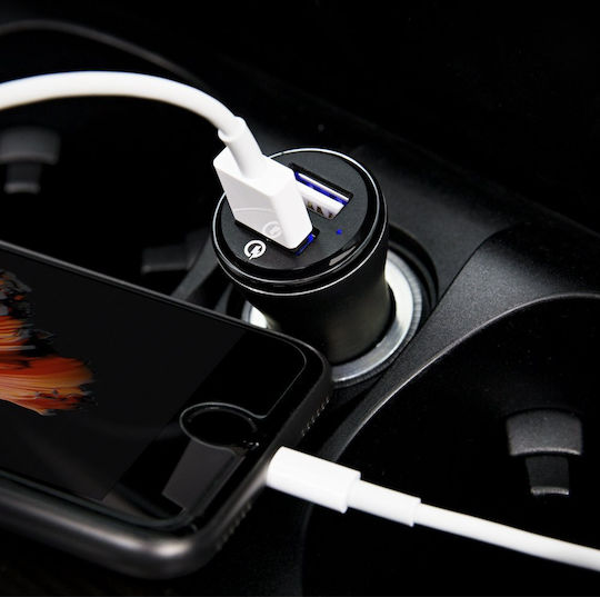 Spigen Φορτιστής Αυτοκινήτου 25W 2.4A Γρήγορης Φόρτισης με Θύρες: 2xUSB Μαύρος